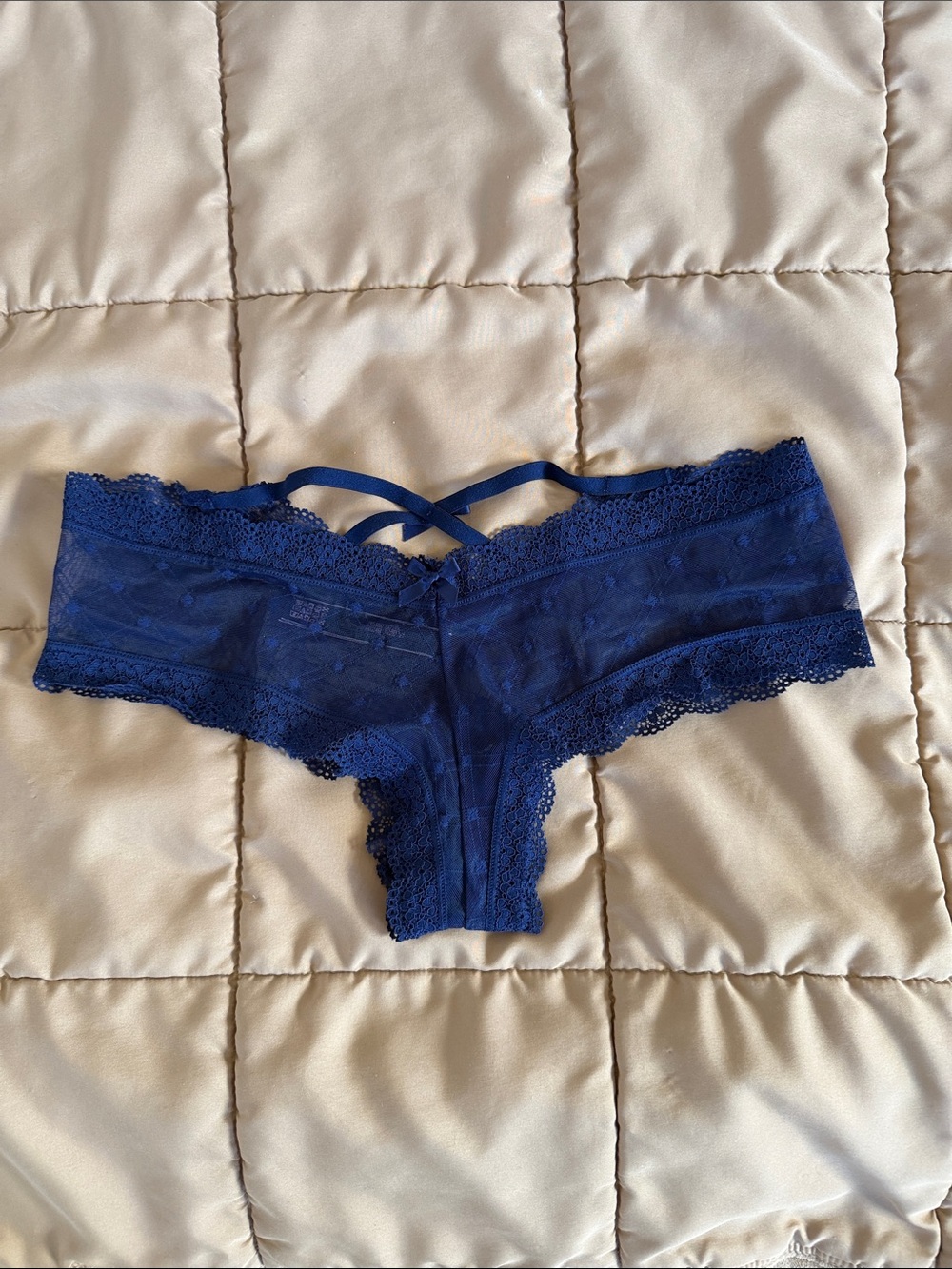 Victoria's Secret Navy Lace Crisscross Bikini Panty